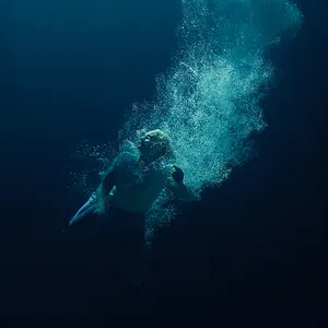Through water